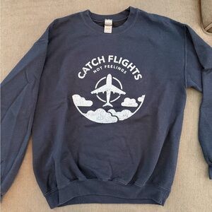 Catch Flights Navy Blue Crewneck Sweatshirt Size M